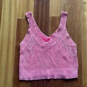 Wilfred Pink Knit V-Neck Tank Top
